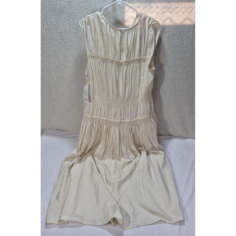 NWT Time And True Womens Sleeveless Smocked Summer Dress Size XXL Light Birch